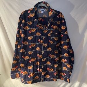 Old Navy Navy Blue Sloth Christmas  Pattern size XL TOP & bottom 
Excellent cond